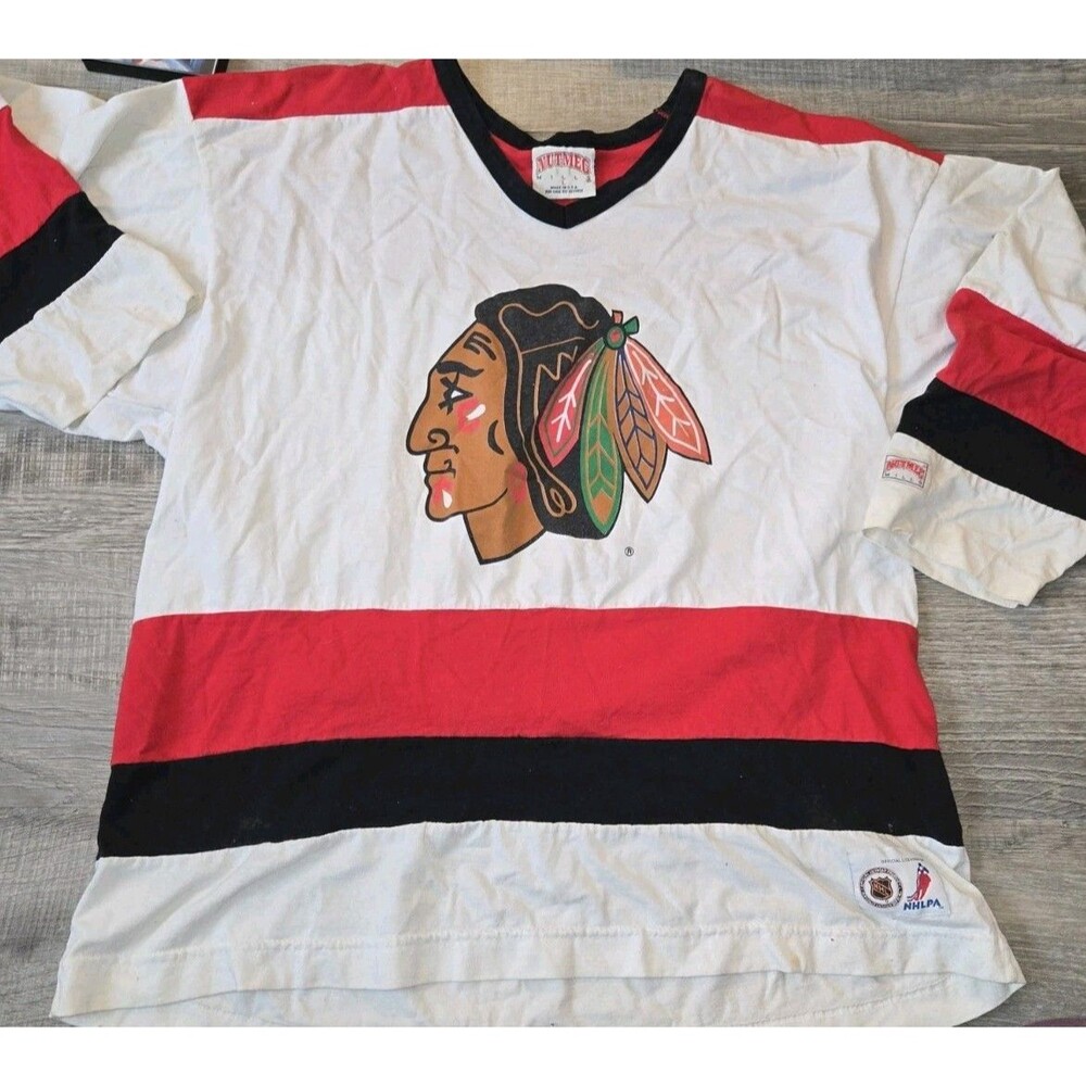 Vintage Nutmeg Mills Chicago Blackhawks Hockey Jersey